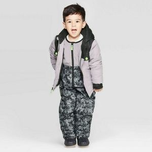 Cat & Jack Toddler Boys Coat & Bib Set Snowsuit Gray